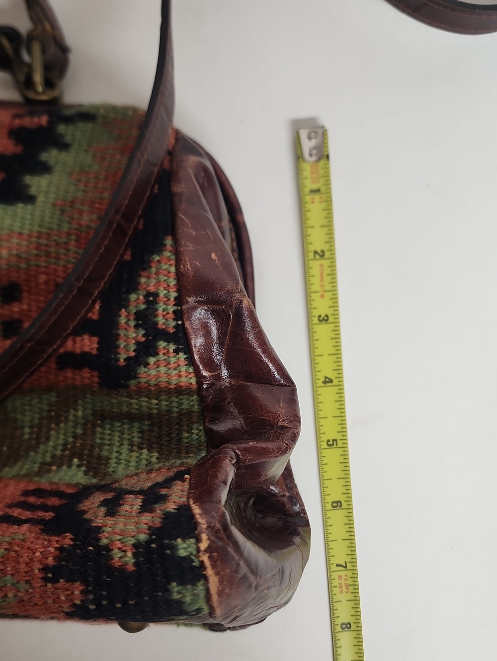Danielle Nicole Vtg Made In Italy Brown Leather Interior Doctors Style Handbag - Picture 15 of 16
